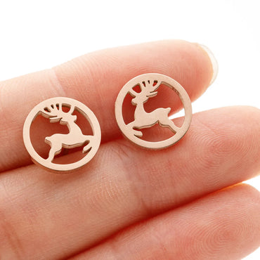 1 Pair Casual Cute Sweet Animal Irregular Polishing Plating 304 Stainless Steel 18K Gold Plated Ear Studs