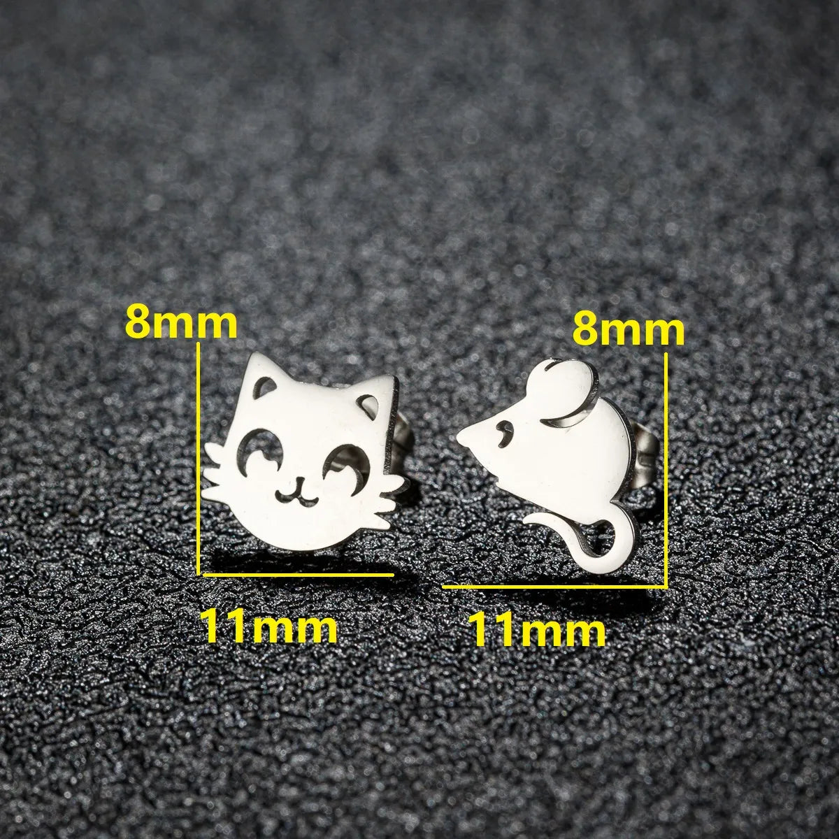 1 Pair Casual Cute Sweet Animal Irregular Polishing Plating 304 Stainless Steel 18K Gold Plated Ear Studs