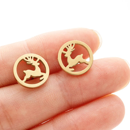 1 Pair Casual Cute Sweet Animal Irregular Polishing Plating 304 Stainless Steel 18K Gold Plated Ear Studs