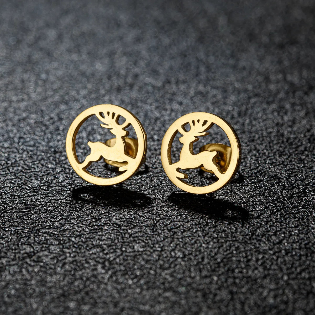 1 Pair Casual Cute Sweet Animal Irregular Polishing Plating 304 Stainless Steel 18K Gold Plated Ear Studs