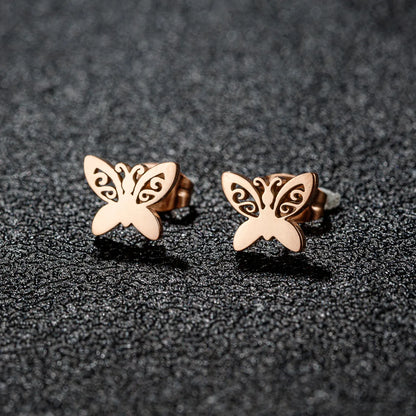 1 Pair Casual Cute Sweet Animal Irregular Polishing Plating 304 Stainless Steel 18K Gold Plated Ear Studs