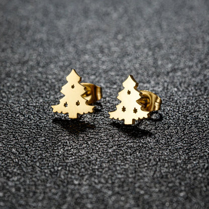 1 Pair Casual Cute Sweet Animal Irregular Polishing Plating 304 Stainless Steel 18K Gold Plated Ear Studs