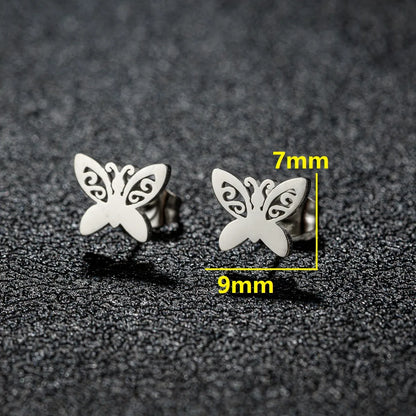 1 Pair Casual Cute Sweet Animal Irregular Polishing Plating 304 Stainless Steel 18K Gold Plated Ear Studs