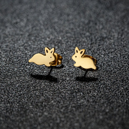 1 Pair Casual Cute Sweet Animal Irregular Polishing Plating 304 Stainless Steel 18K Gold Plated Ear Studs