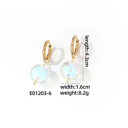 1 Pair Casual Cute Sweet Round Plating Copper Drop Earrings