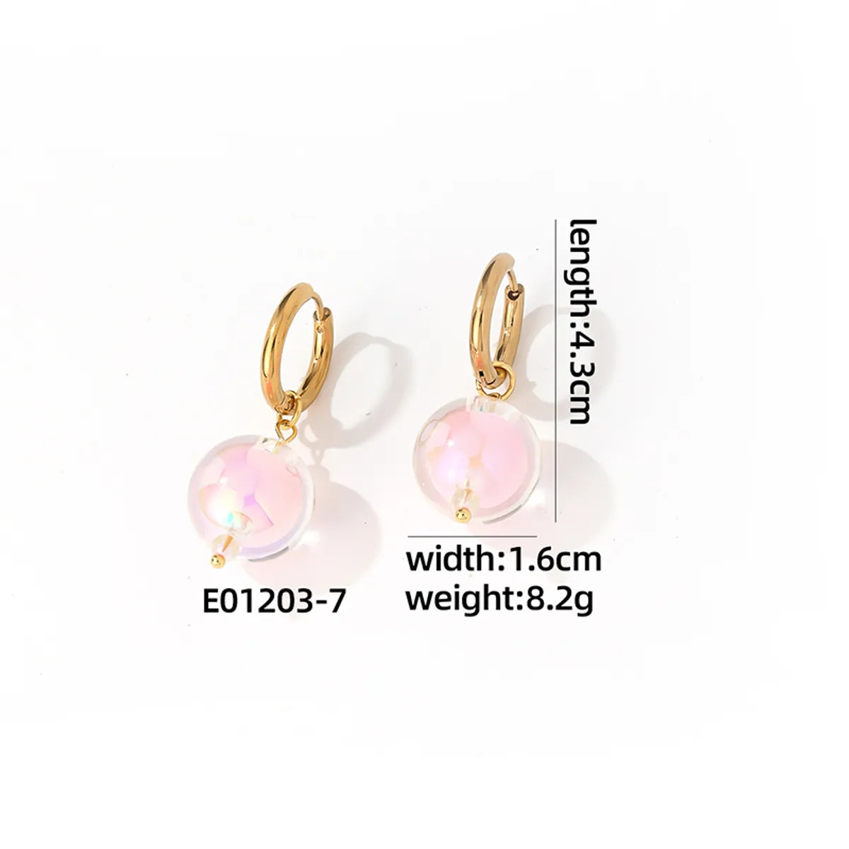 1 Pair Casual Cute Sweet Round Plating Copper Drop Earrings