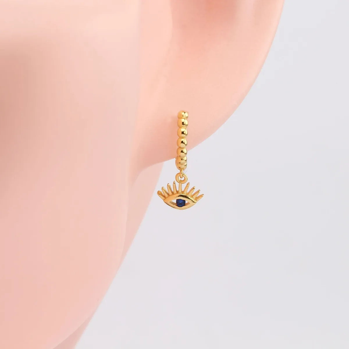 1 Pair Casual Devil'S Eye Plating Hollow Out Inlay Sterling Silver Zircon White Gold Plated Gold Plated Drop Earrings