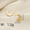 1 Pair Casual Elegant C Shape Plating Copper 18K Gold Plated Ear Studs