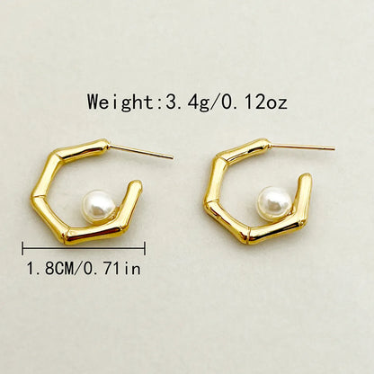 1 Pair Casual Elegant Classical Geometric Plating Stainless Steel Gold Plated Ear Studs