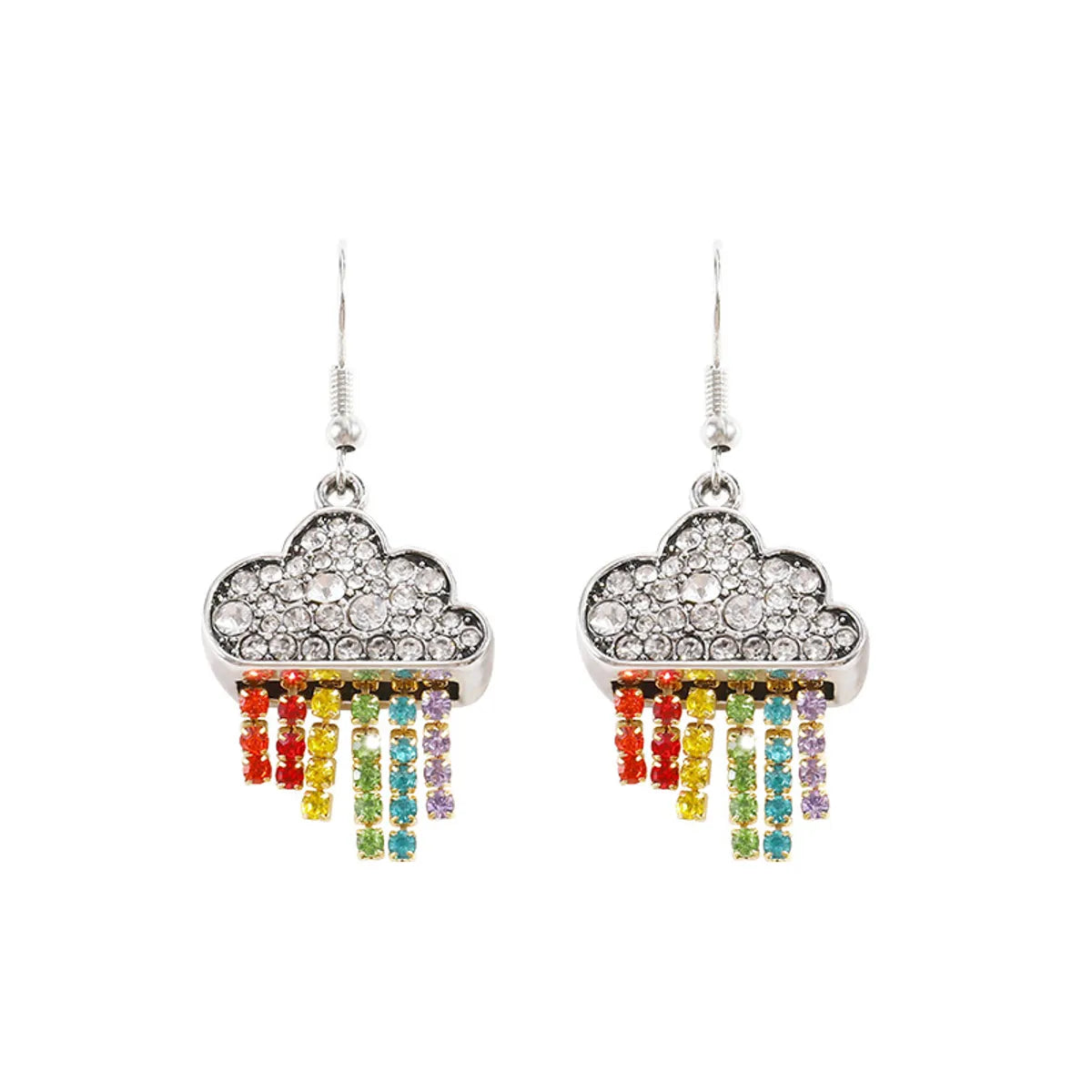 1 Pair Casual Elegant Clouds Inlay Alloy Zircon Drop Earrings