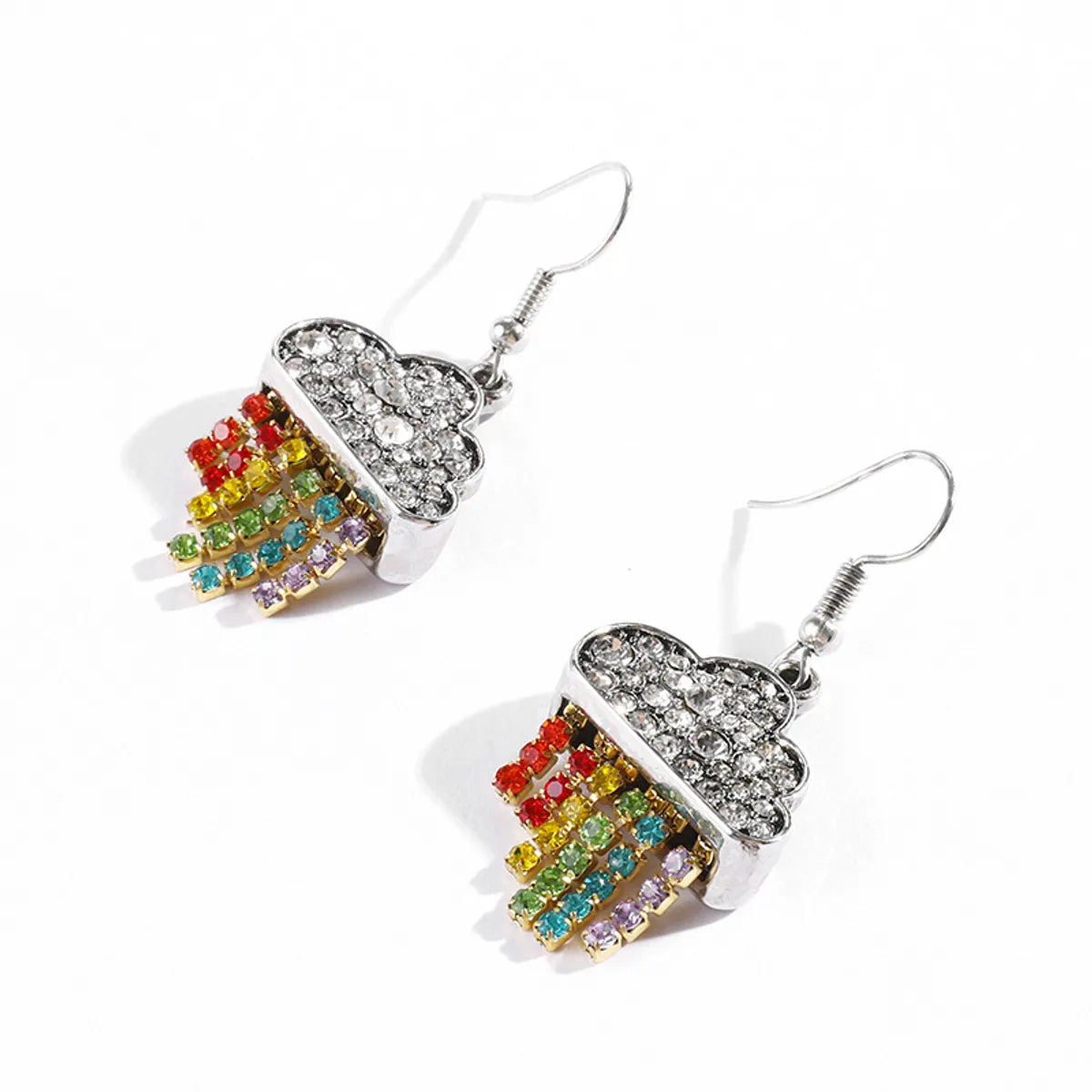 1 Pair Casual Elegant Clouds Inlay Alloy Zircon Drop Earrings