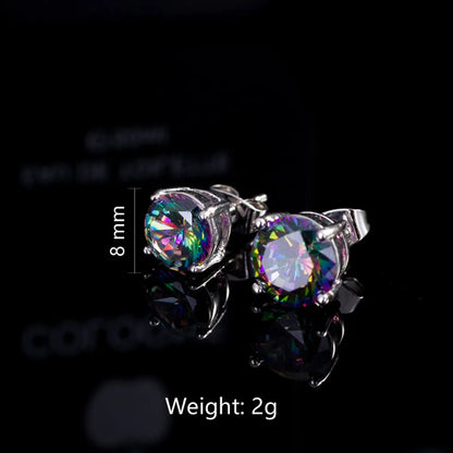 1 Pair Casual Elegant Commute Round Plating Inlay Copper Zircon 14k Gold Plated White Gold Plated Ear Studs