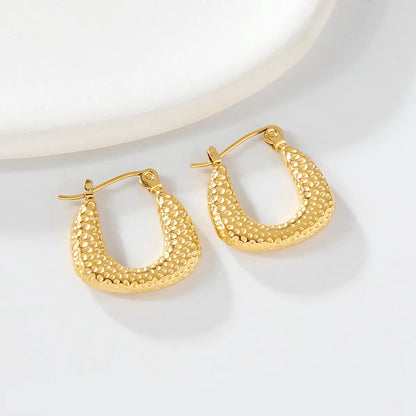 1 Pair Casual Elegant Exaggerated C Shape U Shape Oval Irregular 304 Stainless Steel 18K Gold Plated Earrings