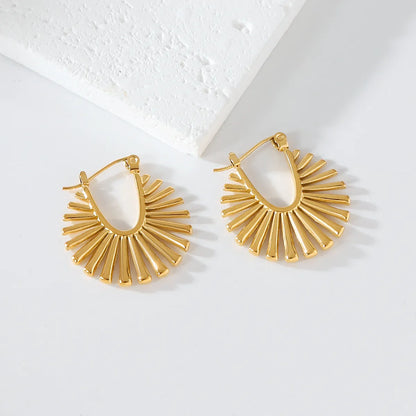 1 Pair Casual Elegant Exaggerated C Shape U Shape Oval Irregular 304 Stainless Steel 18K Gold Plated Earrings