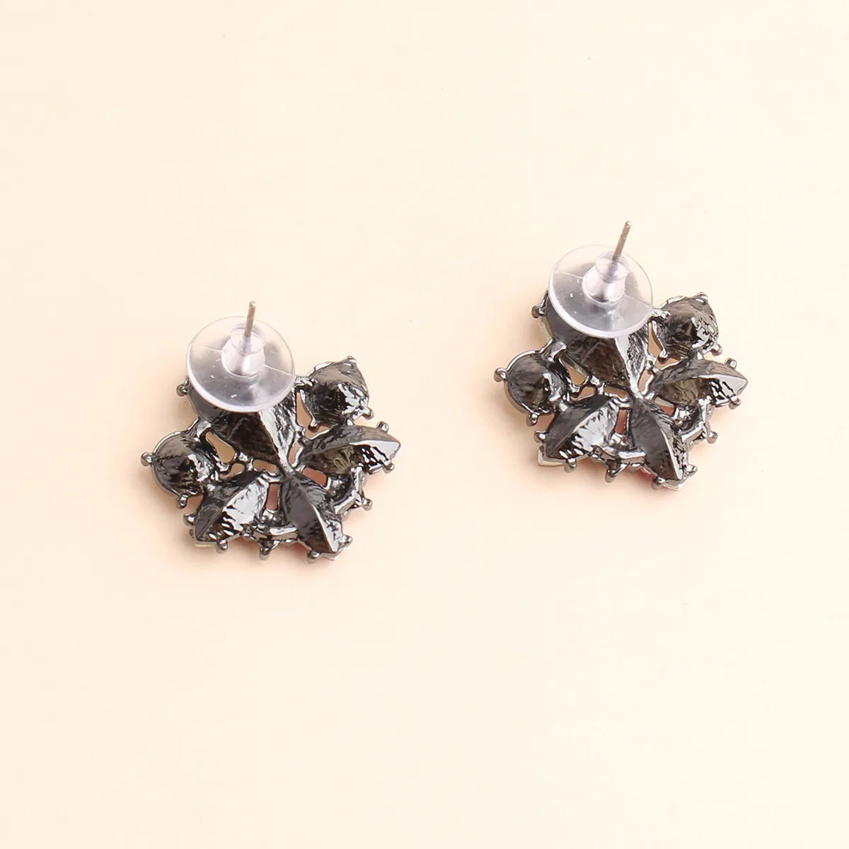 1 Pair Casual Elegant Flower Plating Inlay Alloy Rhinestones Ear Studs