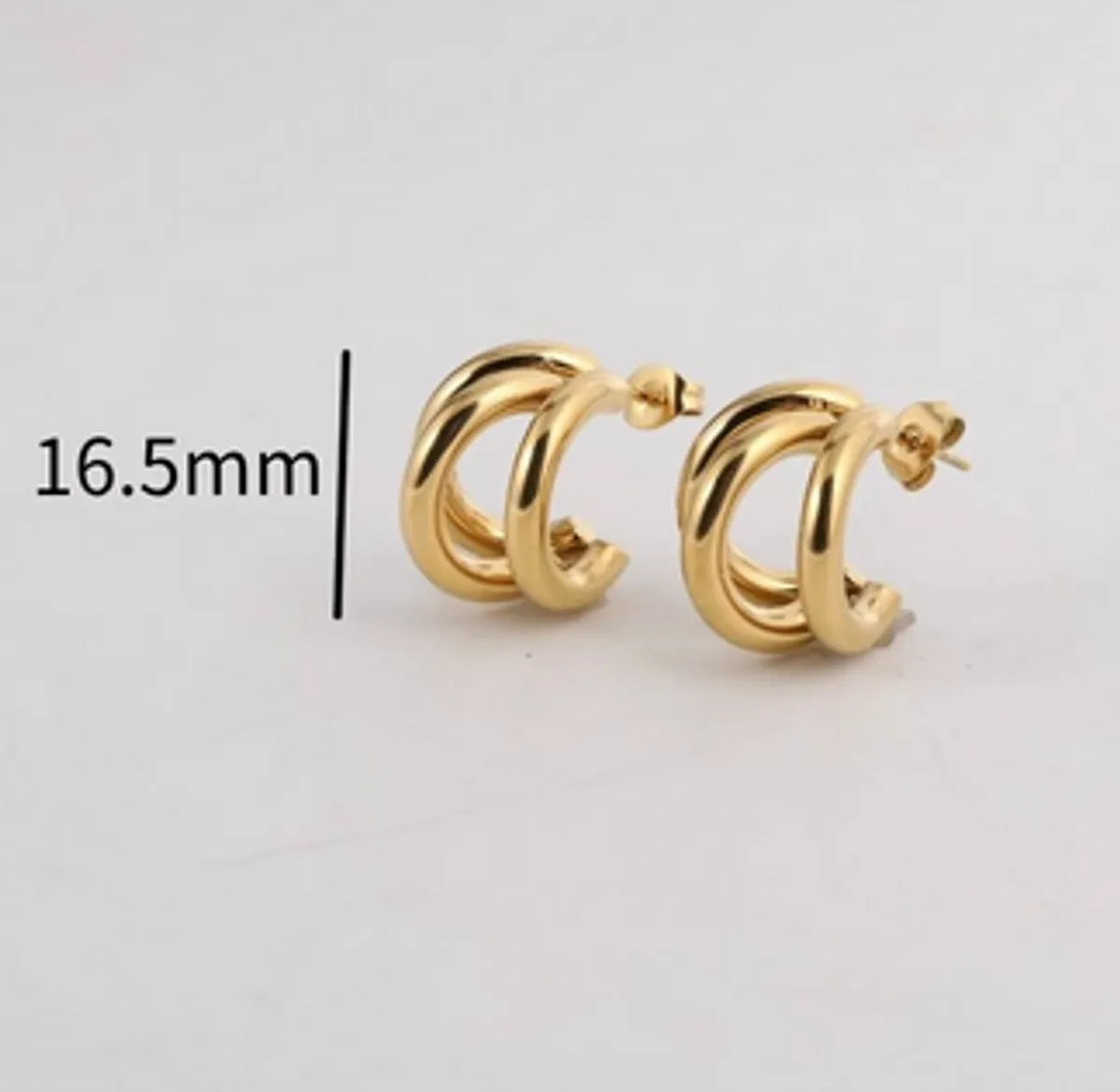 1 Pair Casual Elegant Geometric 304 Stainless Steel 18K Gold Plated Hoop Earrings