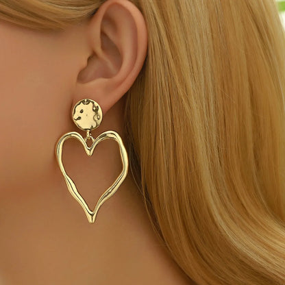 1 Pair Casual Elegant Heart Shape Alloy Zinc Drop Earrings