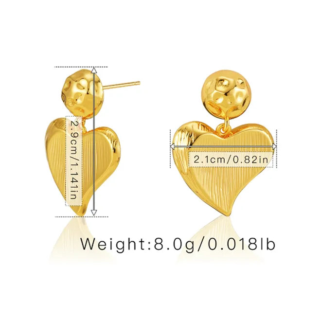 1 Pair Casual Elegant Heart Shape Plating Copper Drop Earrings