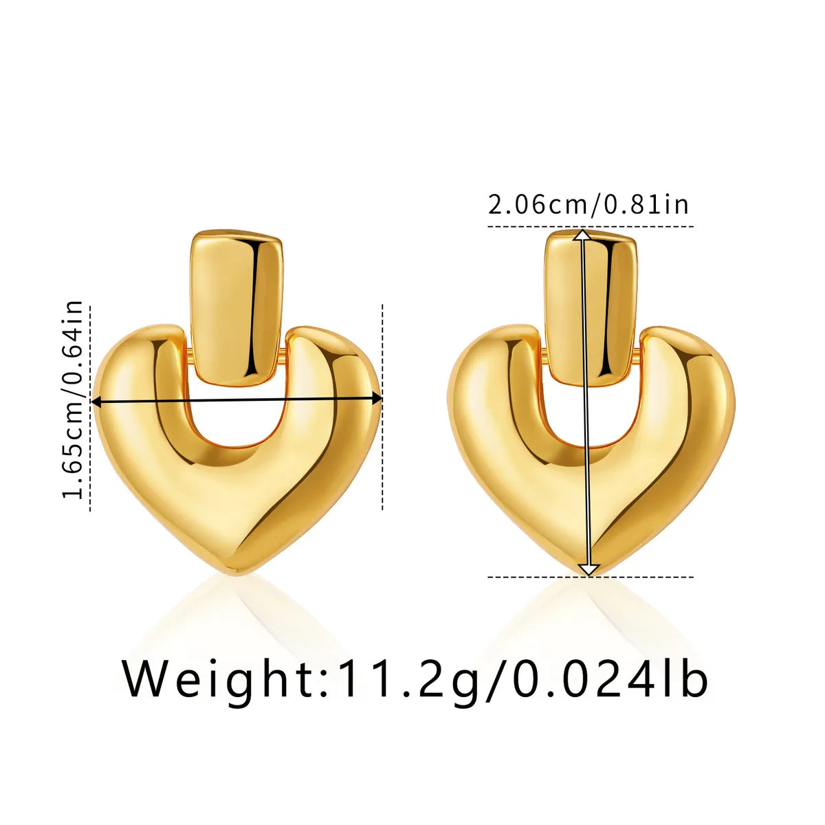 1 Pair Casual Elegant Heart Shape Plating Copper Drop Earrings