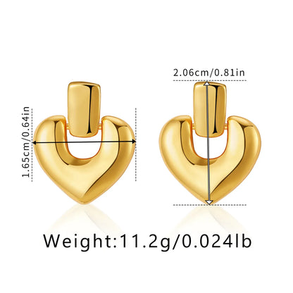 1 Pair Casual Elegant Heart Shape Plating Copper Drop Earrings