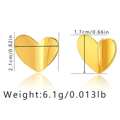 1 Pair Casual Elegant Heart Shape Plating Copper Drop Earrings