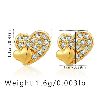 1 Pair Casual Elegant Heart Shape Plating Copper Drop Earrings