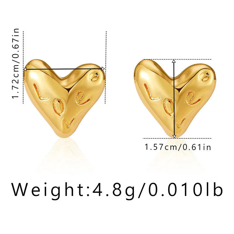 1 Pair Casual Elegant Heart Shape Plating Copper Drop Earrings