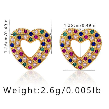 1 Pair Casual Elegant Heart Shape Plating Copper Drop Earrings