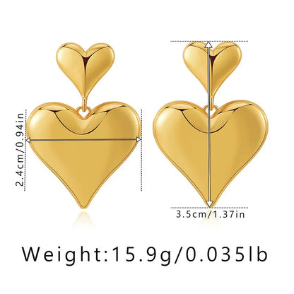 1 Pair Casual Elegant Heart Shape Plating Copper Drop Earrings