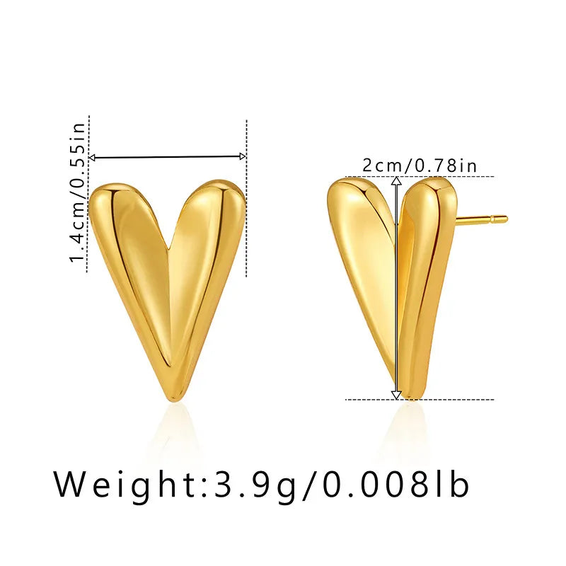 1 Pair Casual Elegant Heart Shape Plating Copper Drop Earrings