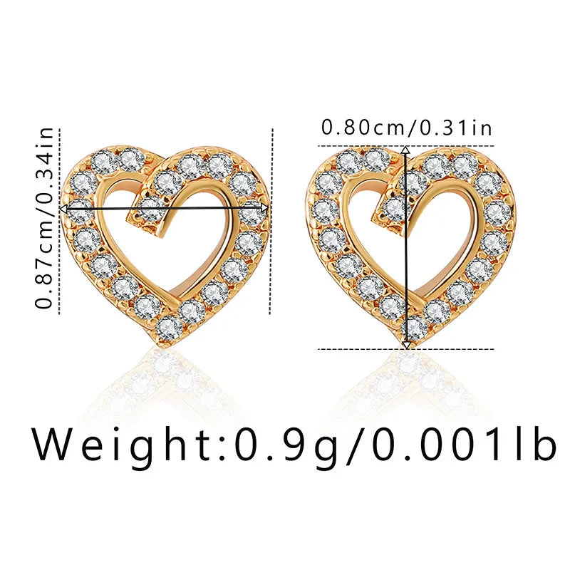 1 Pair Casual Elegant Heart Shape Plating Copper Drop Earrings