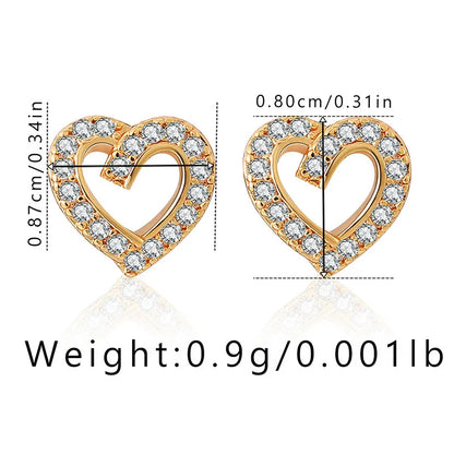 1 Pair Casual Elegant Heart Shape Plating Copper Drop Earrings