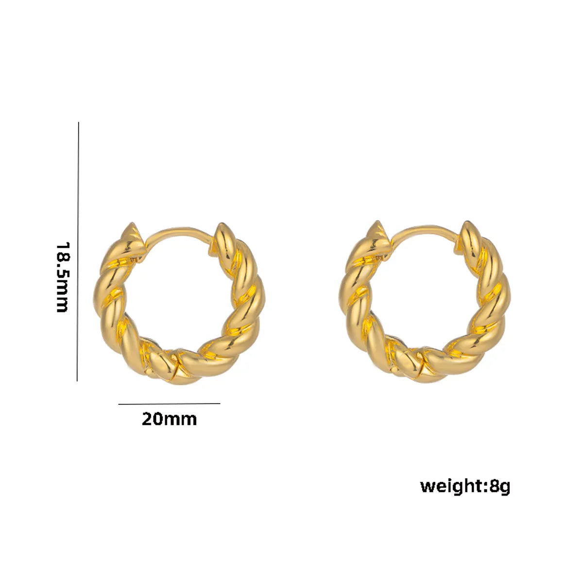 1 Pair Casual Elegant Lady C Shape Geometric Plating Stainless Steel 18k Gold Plated Ear Studs