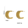 1 Pair Casual Elegant Lady C Shape Geometric Plating Stainless Steel 18k Gold Plated Ear Studs