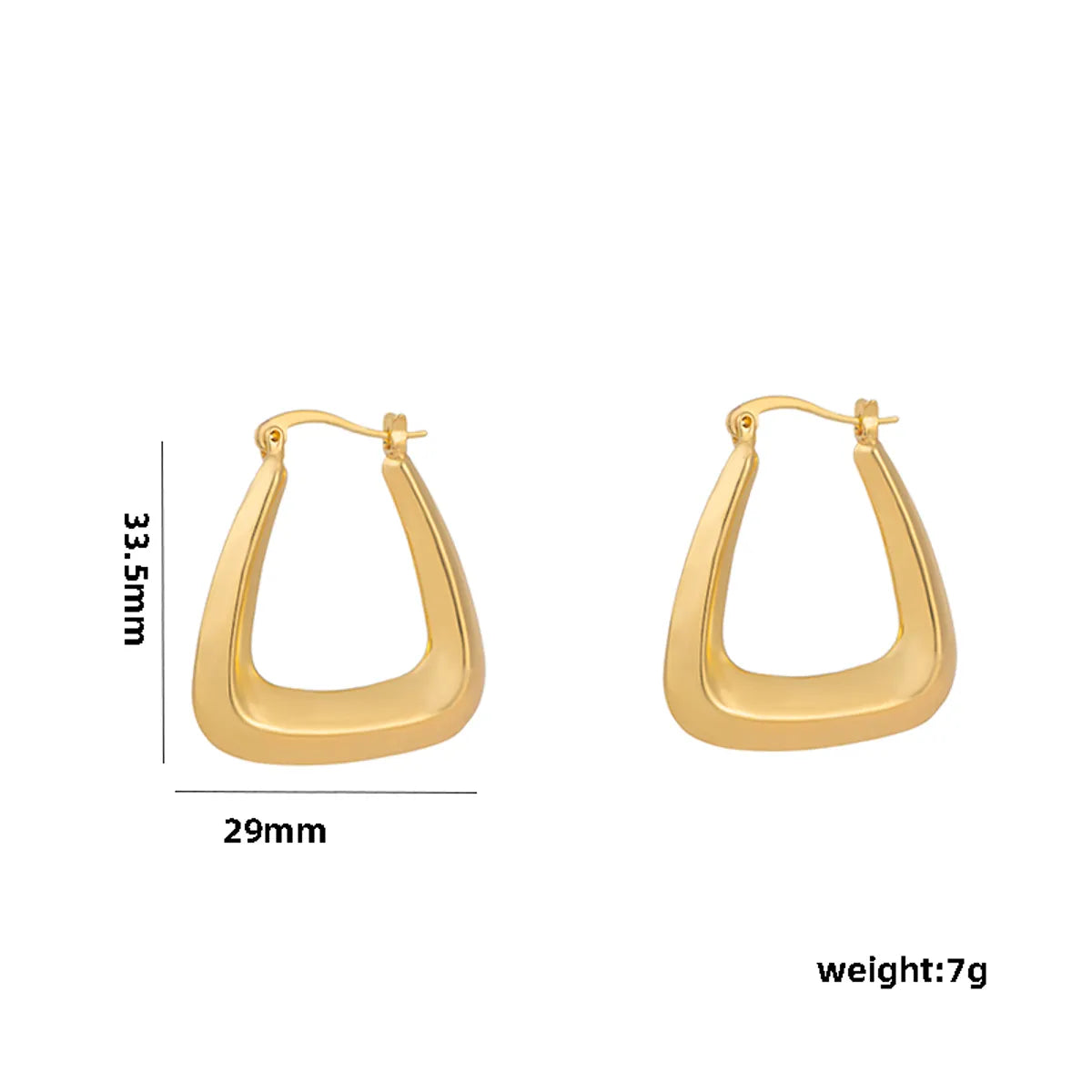 1 Pair Casual Elegant Lady C Shape Geometric Plating Stainless Steel 18k Gold Plated Ear Studs