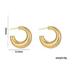 1 Pair Casual Elegant Lady C Shape Geometric Plating Stainless Steel 18k Gold Plated Ear Studs