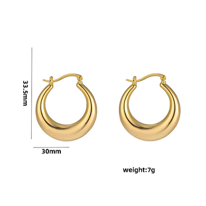 1 Pair Casual Elegant Lady C Shape Geometric Plating Stainless Steel 18k Gold Plated Ear Studs