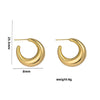 1 Pair Casual Elegant Lady C Shape Geometric Plating Stainless Steel 18k Gold Plated Ear Studs