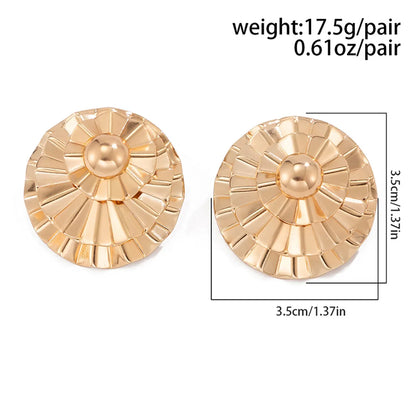 1 Pair Casual Elegant Lady Round Solid Color Flower Alloy Ear Studs