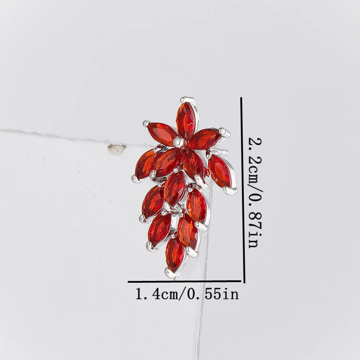 1 Pair Casual Elegant Leaves Inlay Copper Zircon Silver Plated Ear Studs