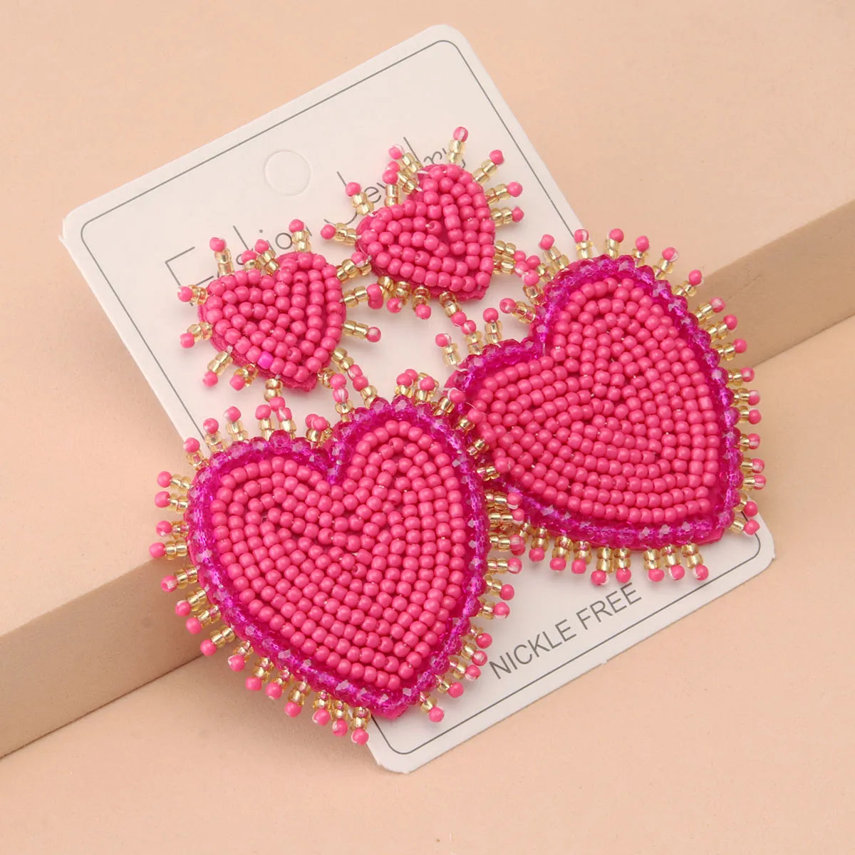 1 Pair Casual Elegant Letter Heart Shape Beaded Inlay Stainless Steel Cloth Glass Zircon Drop Earrings