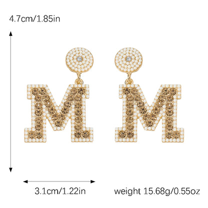 1 Pair Casual Elegant Letter Polishing Plating Inlay Alloy Acrylic Gold Plated Silver Plated Drop Earrings