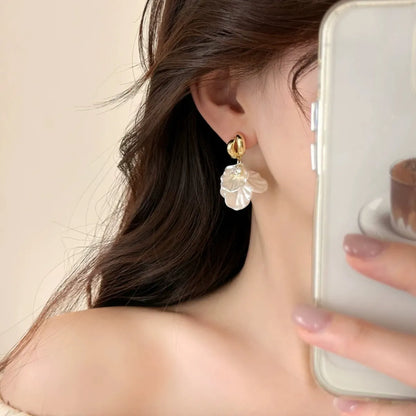 1 Pair Casual Elegant Petal Alloy Drop Earrings