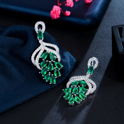 1 Pair Casual Elegant Plant Flower Plating Inlay Copper Zircon White Gold Plated Drop Earrings