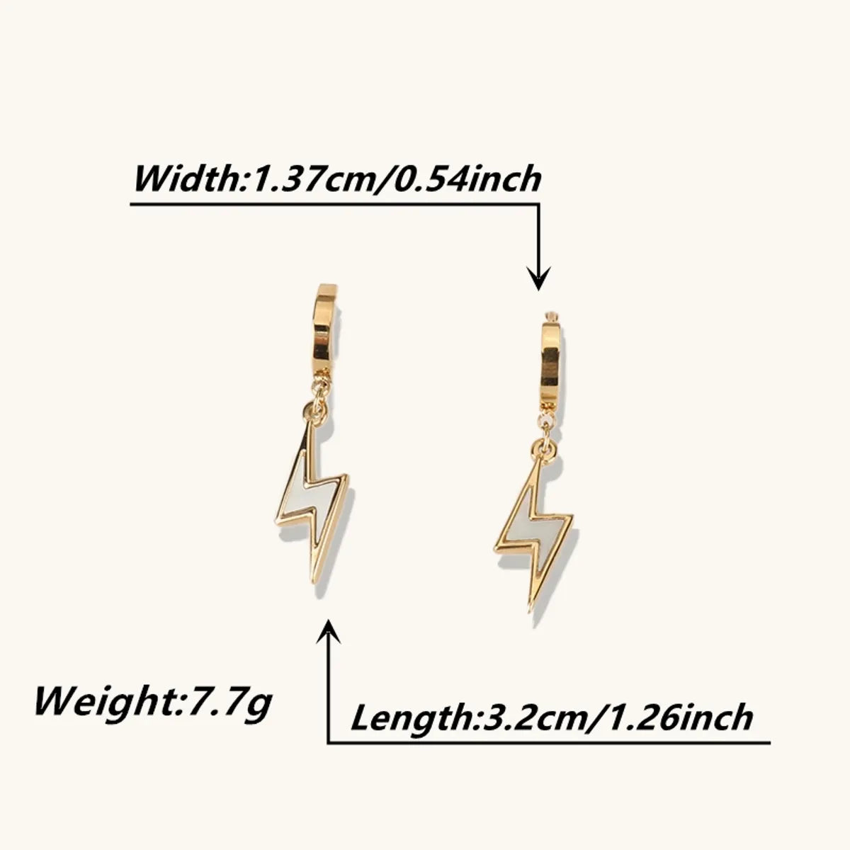 1 Pair Casual Elegant Retro Lightning Plating Inlay Stainless Steel Resin 18k Gold Plated Drop Earrings