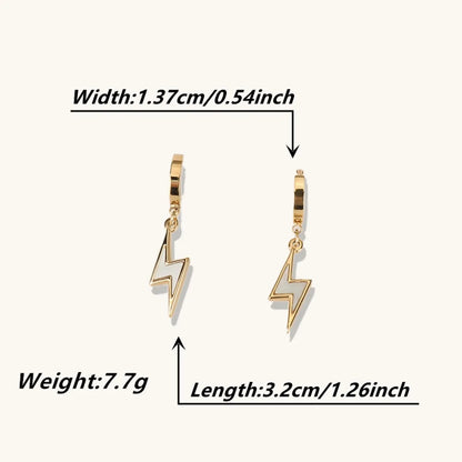 1 Pair Casual Elegant Retro Lightning Plating Inlay Stainless Steel Resin 18k Gold Plated Drop Earrings