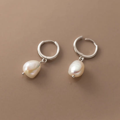 1 Pair Casual Elegant Round Sterling Silver Drop Earrings