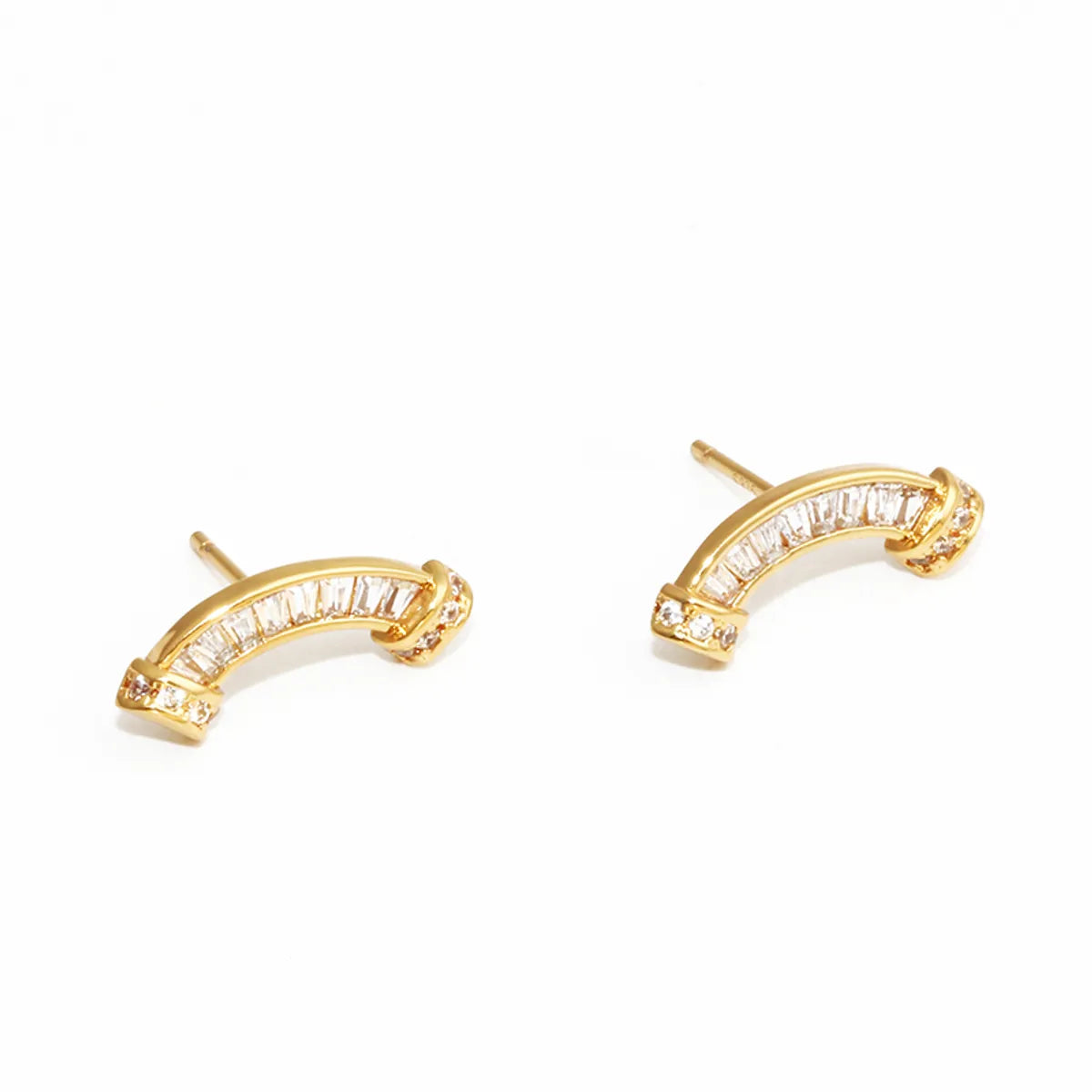 1 Pair Casual Elegant Simple Style Geometric Inlay Copper Alloy Zircon Ear Studs