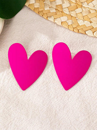 1 Pair Casual Elegant Simple Style Heart Shape Plating Iron Ear Studs