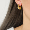 1 Pair Casual Elegant Simple Style Round Plating Titanium Steel 18K Gold Plated Earrings